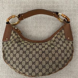 Gucci GG canvas Bamboo Half moon medium